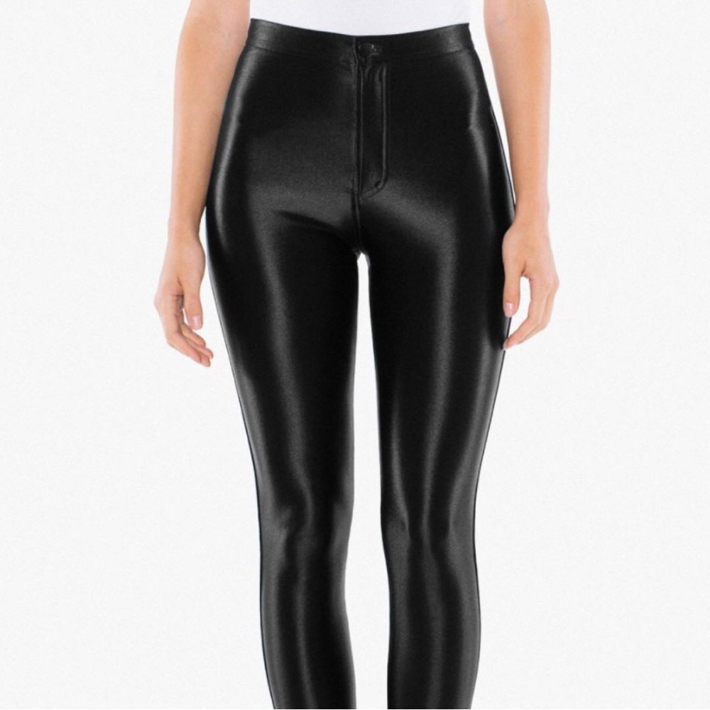 American Apparel Black Nylon Stretchy High Waist Pants Women’s Small